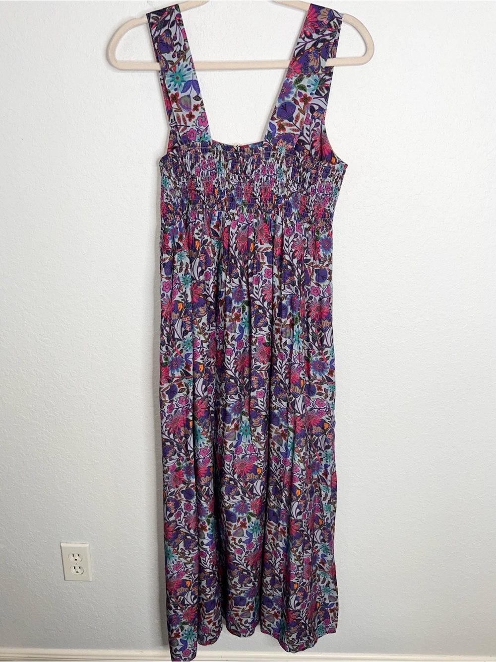 Natural Life Tricia Maxi Dress Women’s Medium Dark Purple Daisies Boho Hippie - Picture 5 of 13